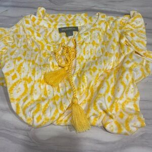 NWT STYLE & COMPANY PINTUCK SLEEVE BLOUSE w/tassles SIZE PS